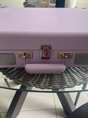 Crosley Lilac Portable Record Player With Silver Hardware